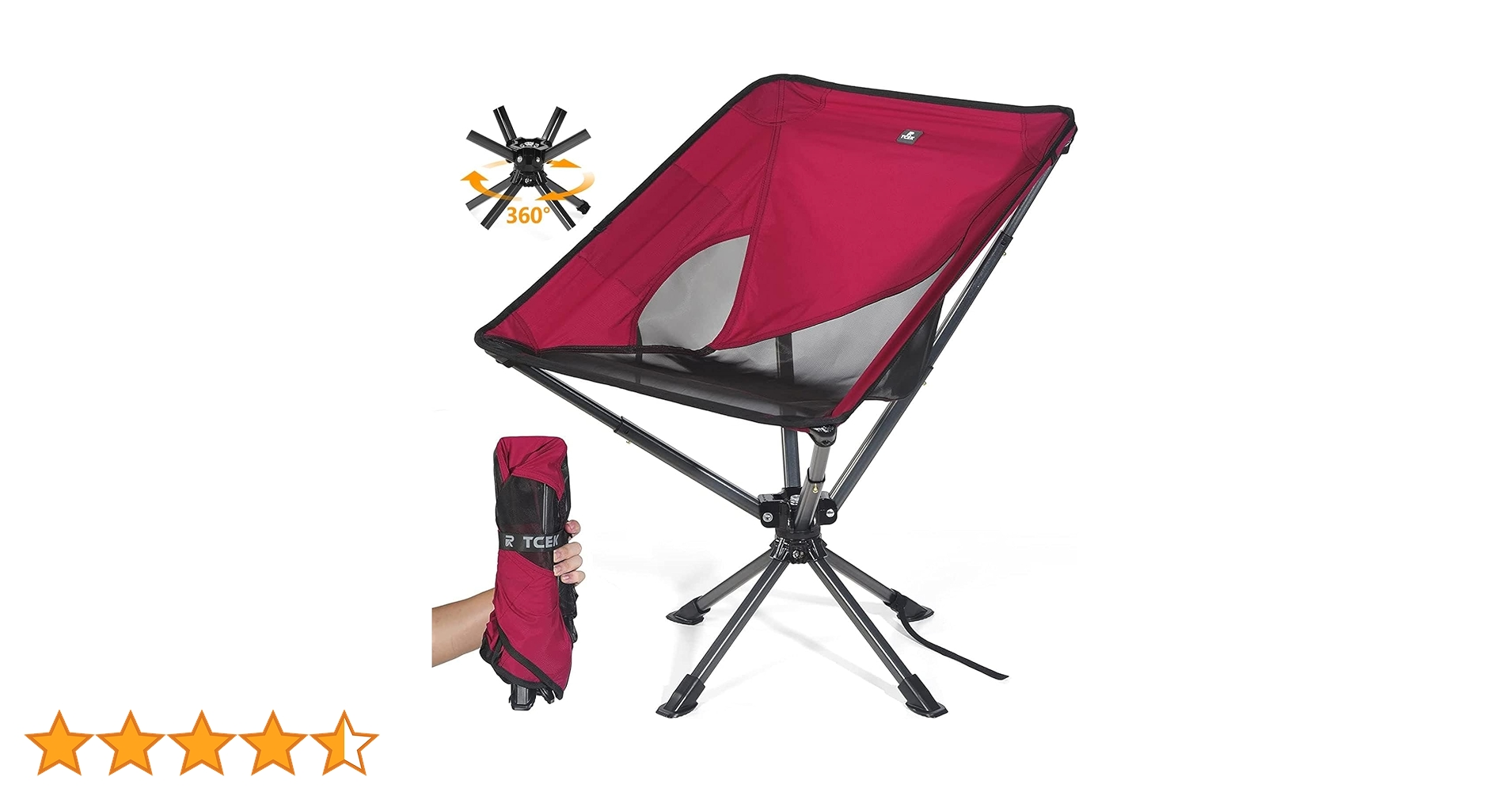 TCEK Upgraded Swivel Portable Chair - Small Compact